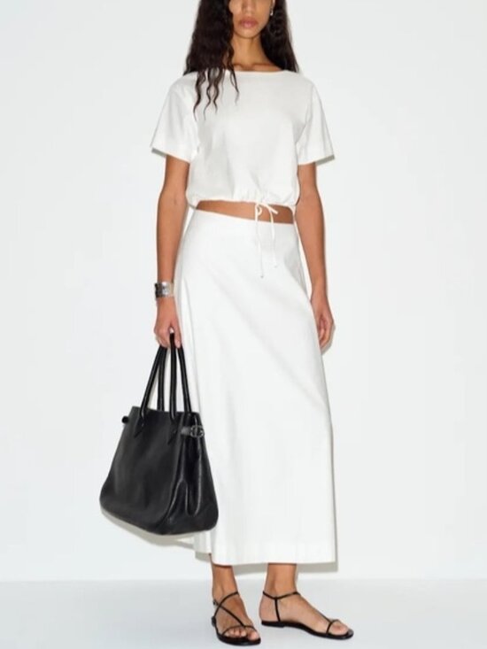 Reformation Dresses & Skirts - NEW Reformation Jordan Two Piece Short Sleeve Skirt Set Cotton White | US 4 UK 8